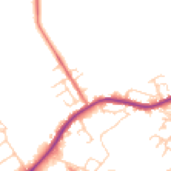 Daytime road noise heatmap for WA3 1DL