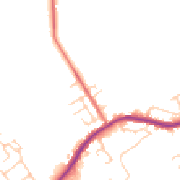 Daytime road noise heatmap for WA3 1DR