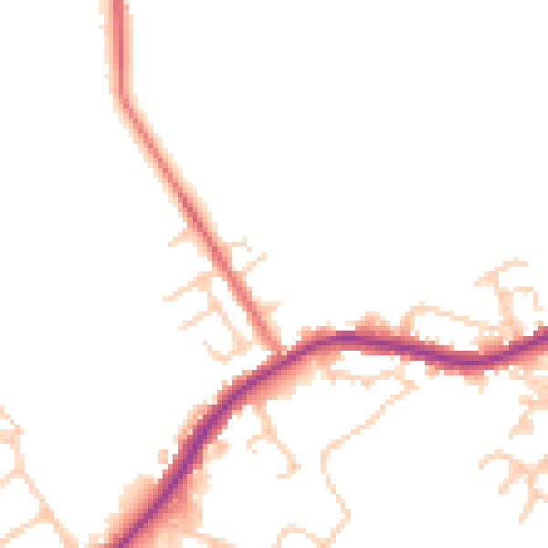 Daytime road noise heatmap for WA3 1DW