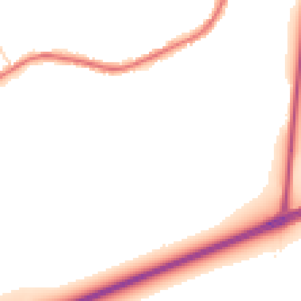 Night-time road noise heatmap for WA3 1EY
