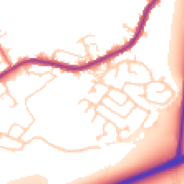 Daytime road noise heatmap for WA3 1FZ