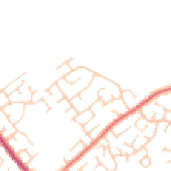Daytime road noise heatmap for WA3 2ER