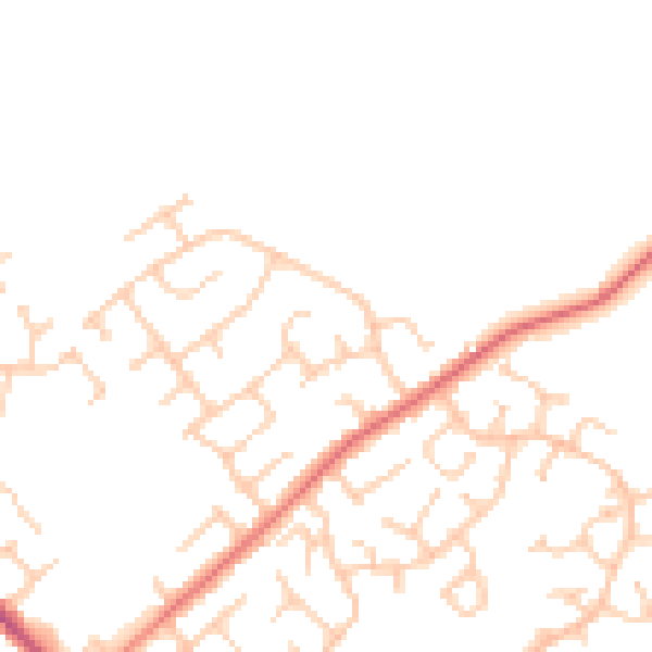 Daytime road noise heatmap for WA3 2HG