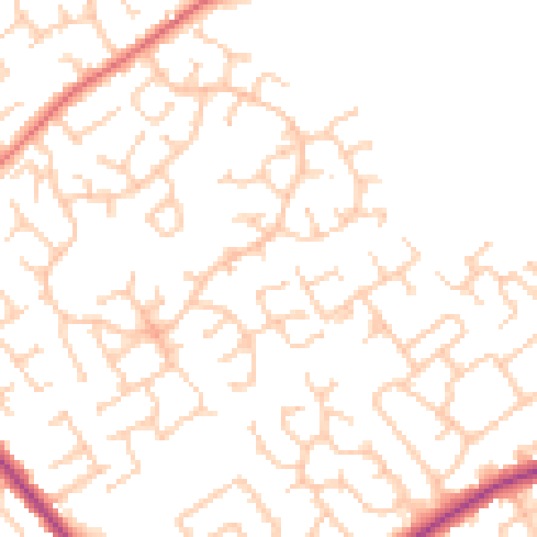 Daytime road noise heatmap for WA3 2TU