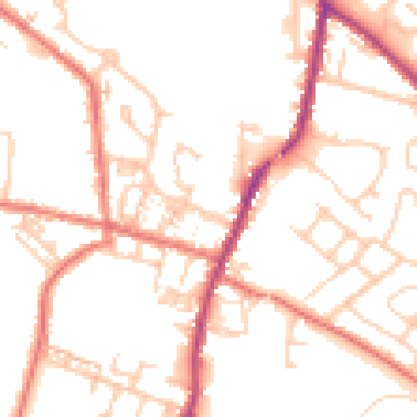 Daytime road noise heatmap for WA3 3DB