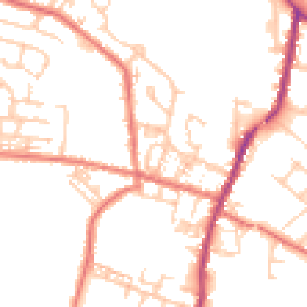 Daytime road noise heatmap for WA3 3DH
