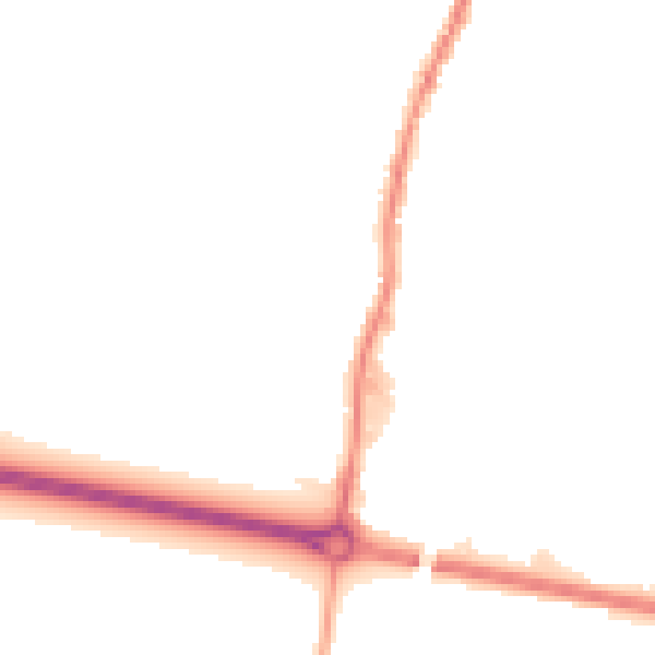 Night-time road noise heatmap for WA3 3PD