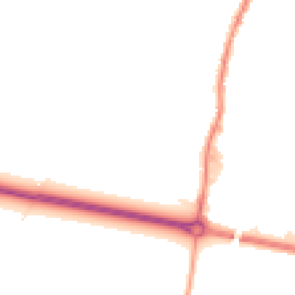 Night-time road noise heatmap for WA3 3PN