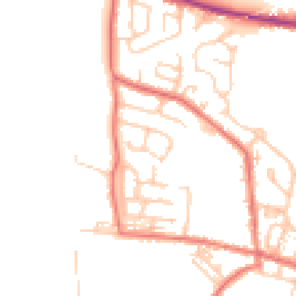 Daytime road noise heatmap for WA3 3US
