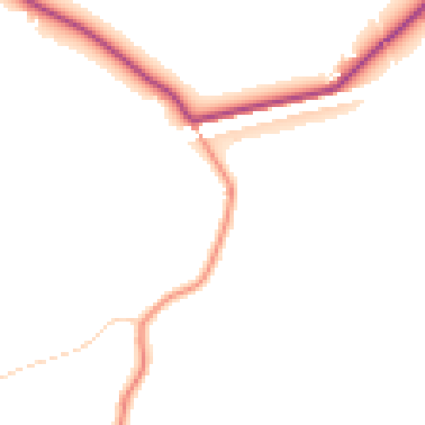 Daytime road noise heatmap for WA3 4AX