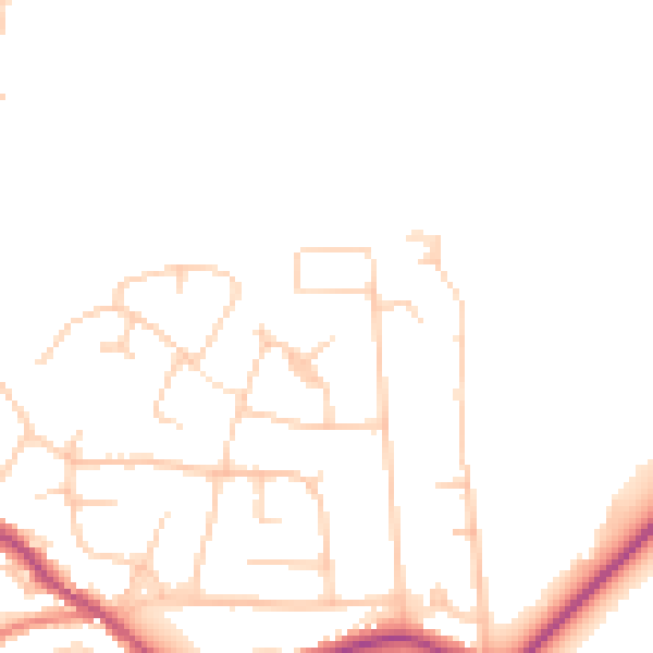 Daytime road noise heatmap for WA3 4LA