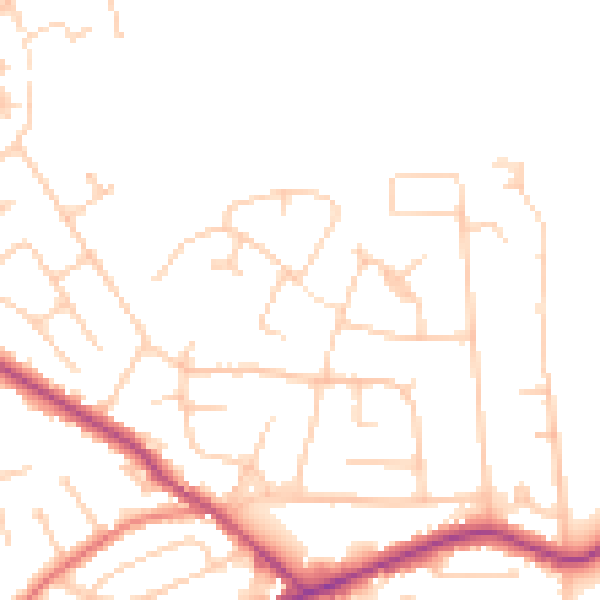 Daytime road noise heatmap for WA3 4LF