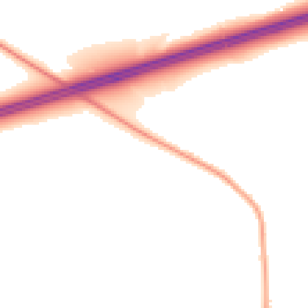Night-time road noise heatmap for WA3 5AU