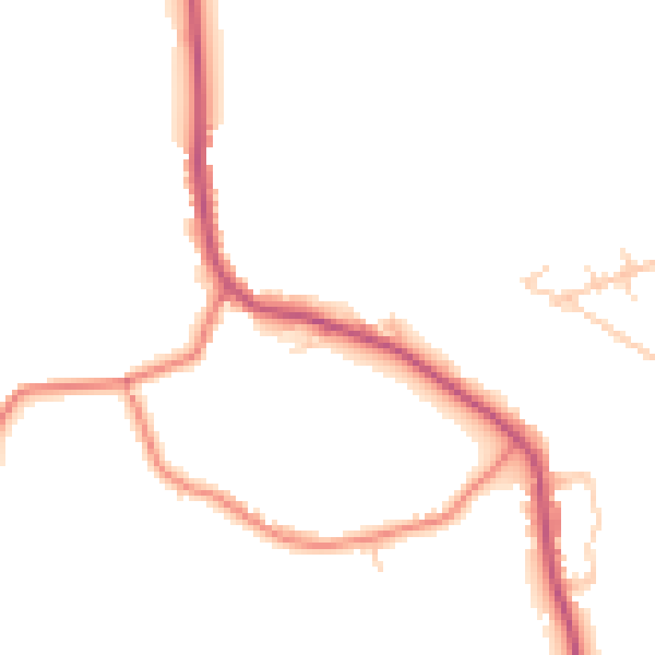 Daytime road noise heatmap for WA3 5BA