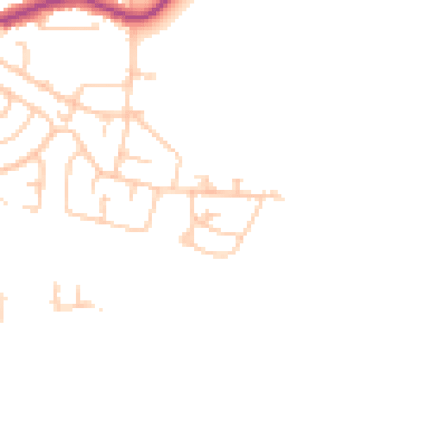 Daytime road noise heatmap for WA3 5DG