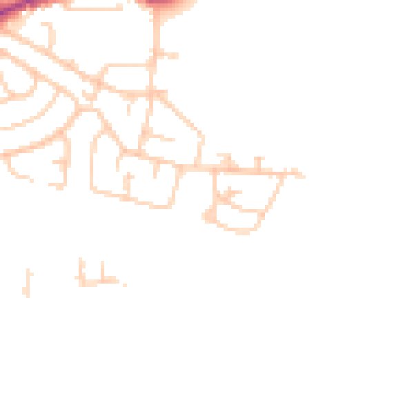 Daytime road noise heatmap for WA3 5EF