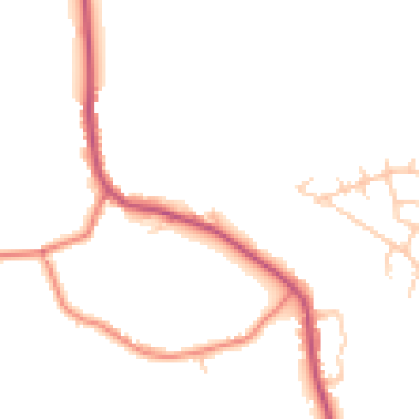Daytime road noise heatmap for WA3 5FQ