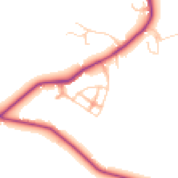 Daytime road noise heatmap for WA3 5HZ