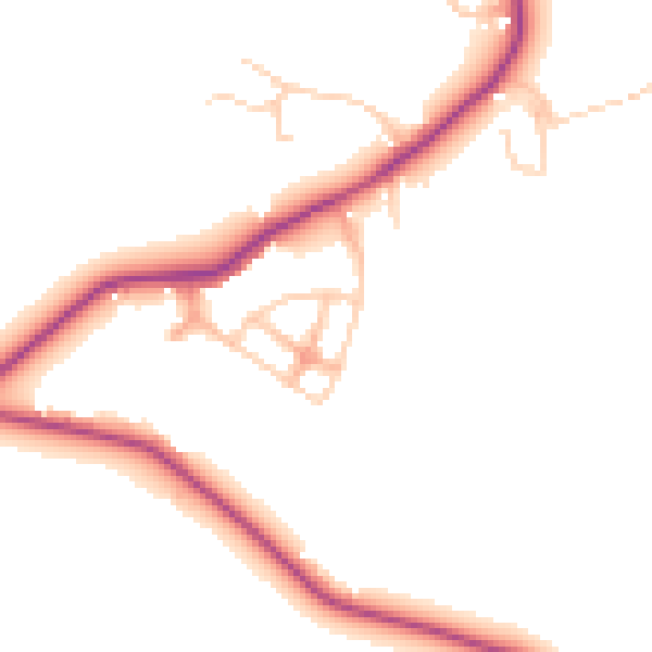 Daytime road noise heatmap for WA3 5JD