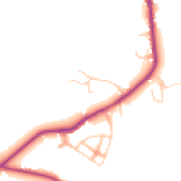 Daytime road noise heatmap for WA3 5JL