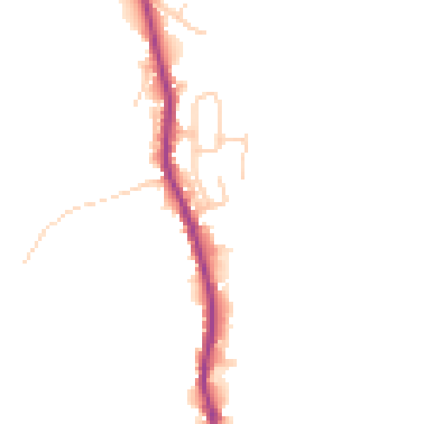 Daytime road noise heatmap for WA3 5NB
