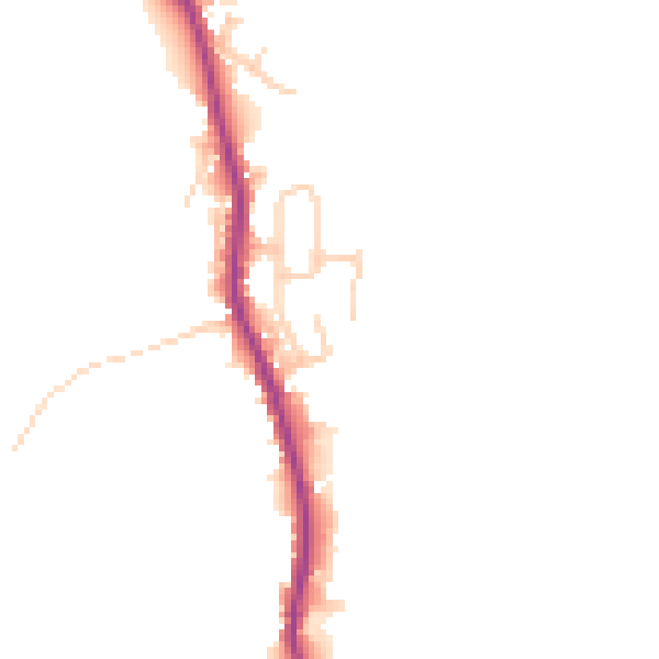 Daytime road noise heatmap for WA3 5ND