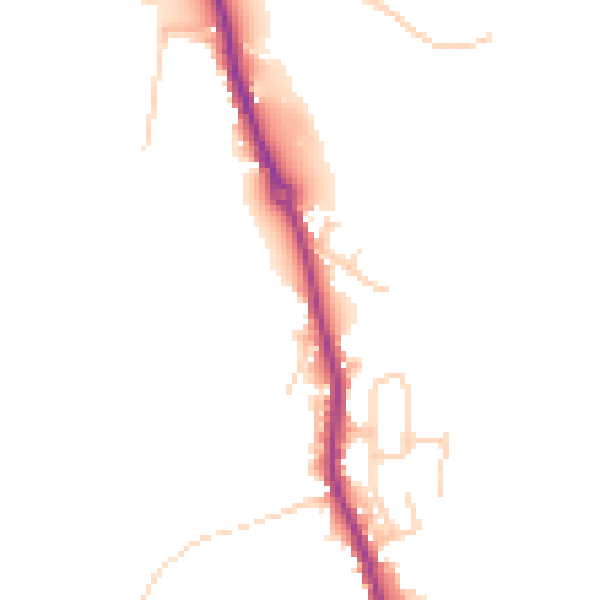 Daytime road noise heatmap for WA3 5NW