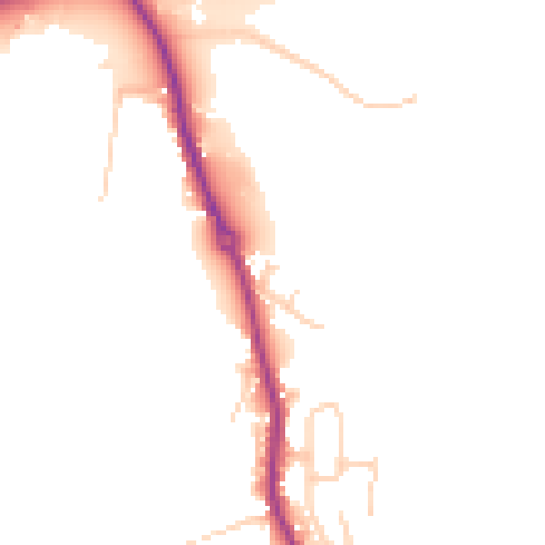 Daytime road noise heatmap for WA3 5PB