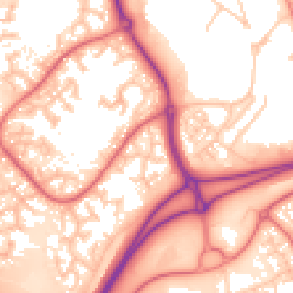 Daytime road noise heatmap for WA3 6DH