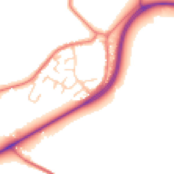 Daytime road noise heatmap for WA3 6HZ