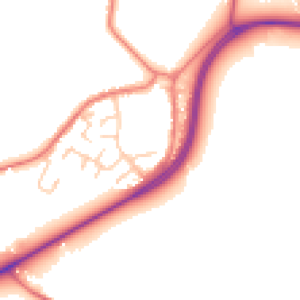 Daytime road noise heatmap for WA3 6JH