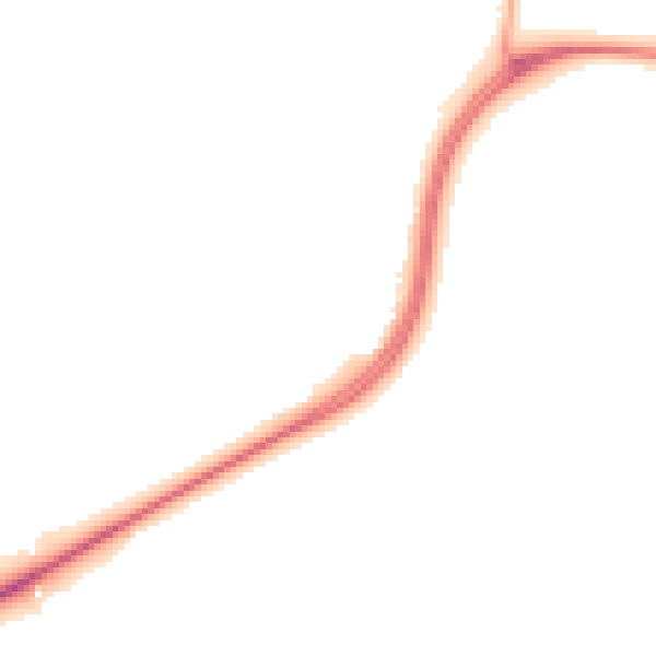 Night-time road noise heatmap for WA3 6JH