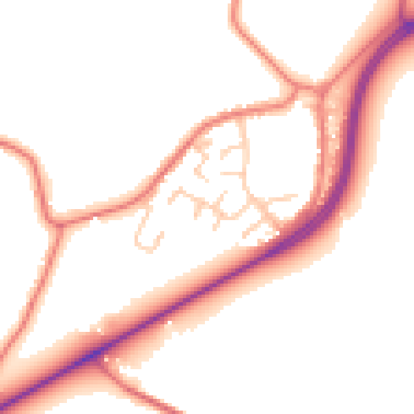 Daytime road noise heatmap for WA3 6JL