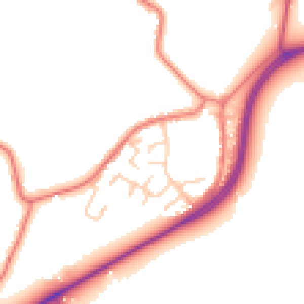 Daytime road noise heatmap for WA3 6JR