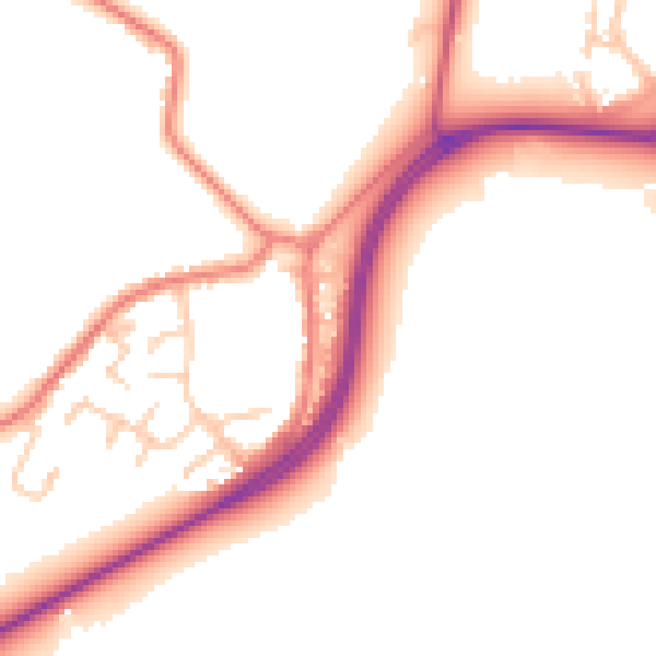 Daytime road noise heatmap for WA3 6JX