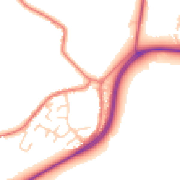 Daytime road noise heatmap for WA3 6JY