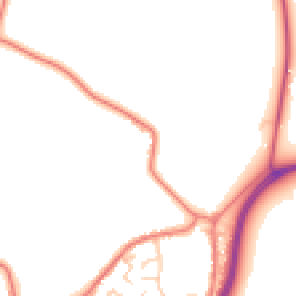 Daytime road noise heatmap for WA3 6LB