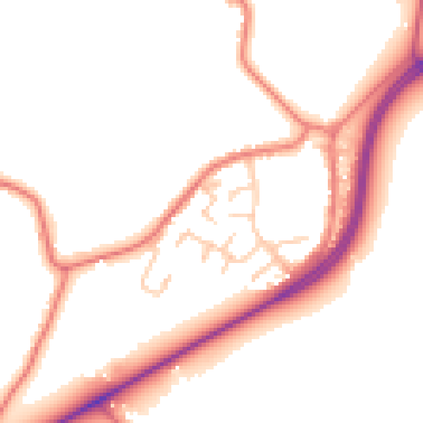 Daytime road noise heatmap for WA3 6LP