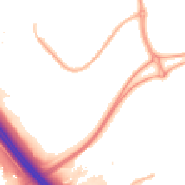 Night-time road noise heatmap for WA3 6LU