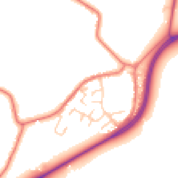 Daytime road noise heatmap for WA3 6LW