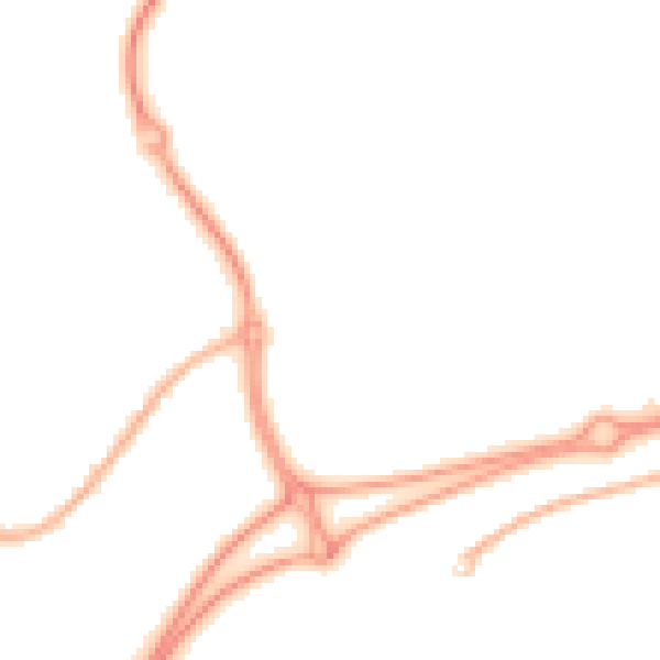 Night-time road noise heatmap for WA3 6NE