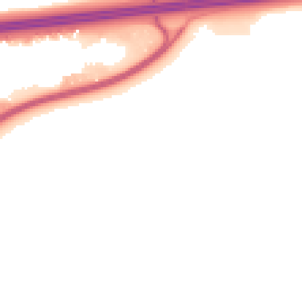 Night-time road noise heatmap for WA3 6SU