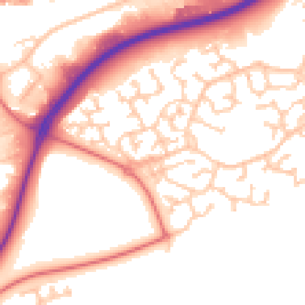 Daytime road noise heatmap for WA3 6UH