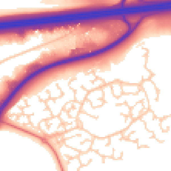 Daytime road noise heatmap for WA3 6UP
