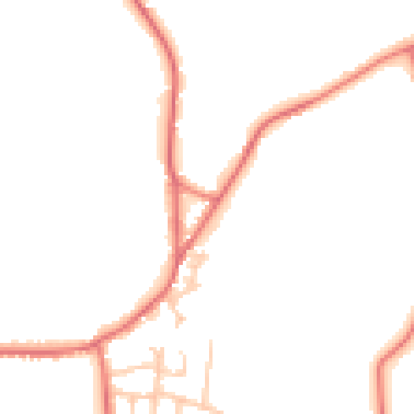 Daytime road noise heatmap for WA3 7BQ