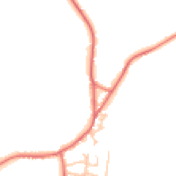 Daytime road noise heatmap for WA3 7DH