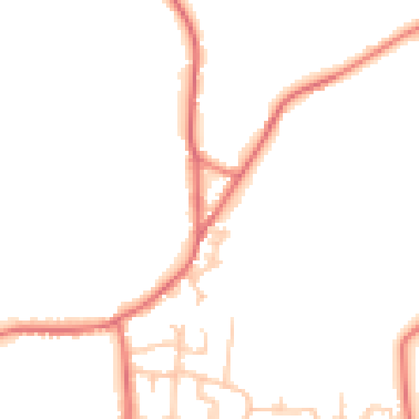 Daytime road noise heatmap for WA3 7EL