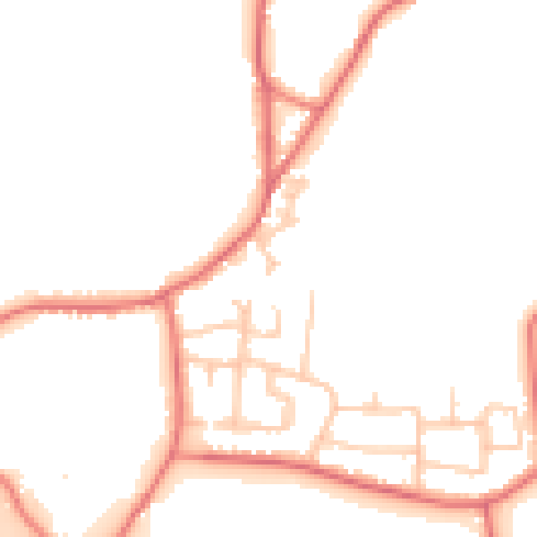 Daytime road noise heatmap for WA3 7EQ