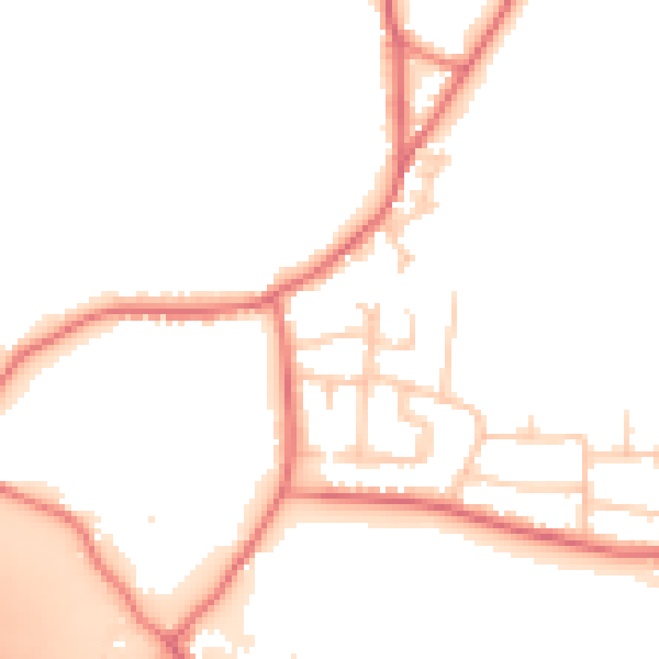 Daytime road noise heatmap for WA3 7HH
