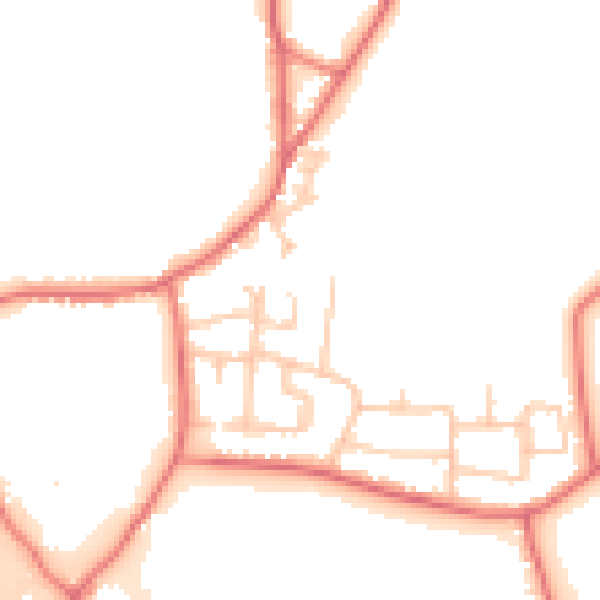 Daytime road noise heatmap for WA3 7HJ